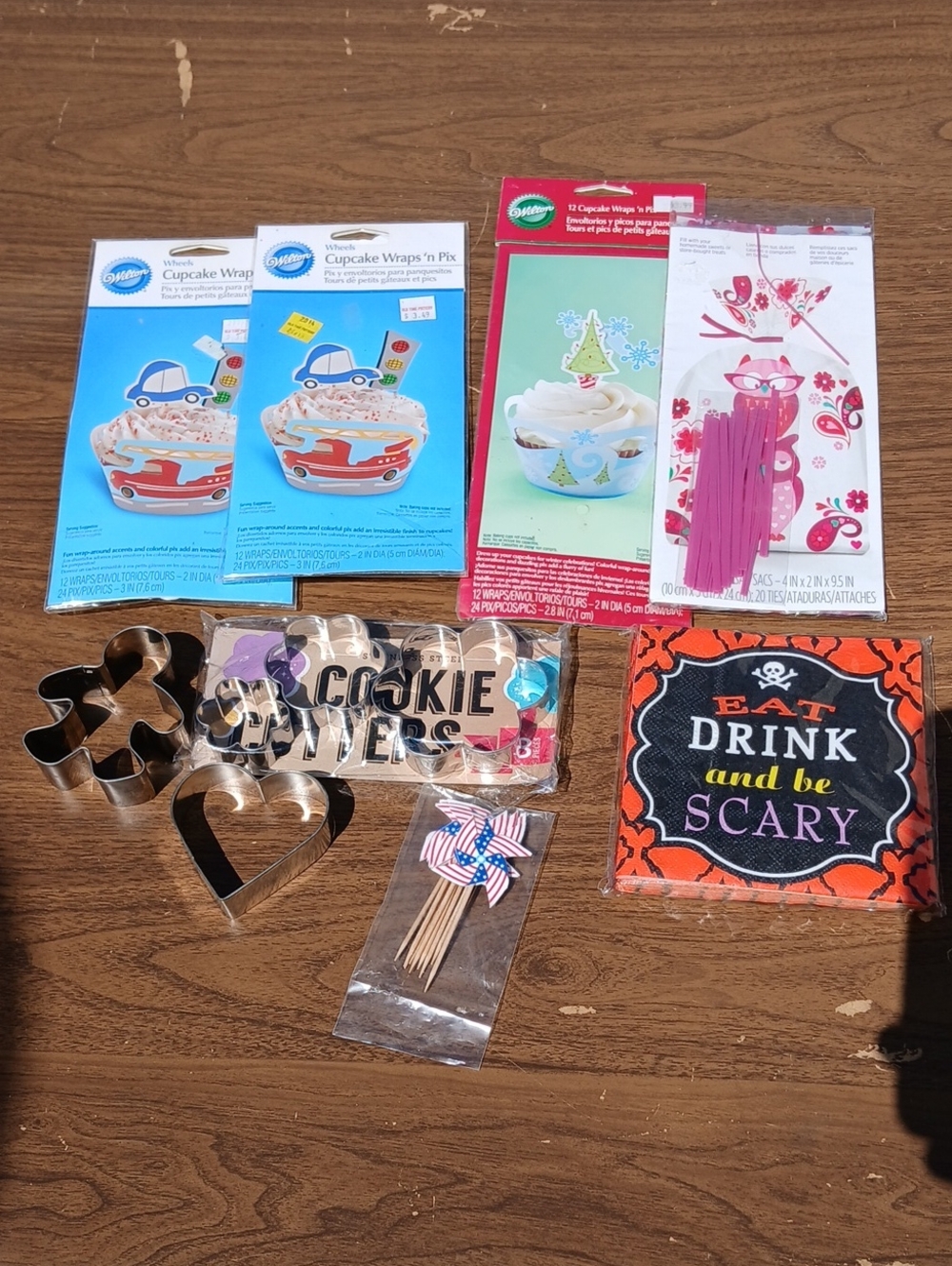 Wilton Assorted Party Baking & Napkin Set - Blue, Red, Pink, Orange